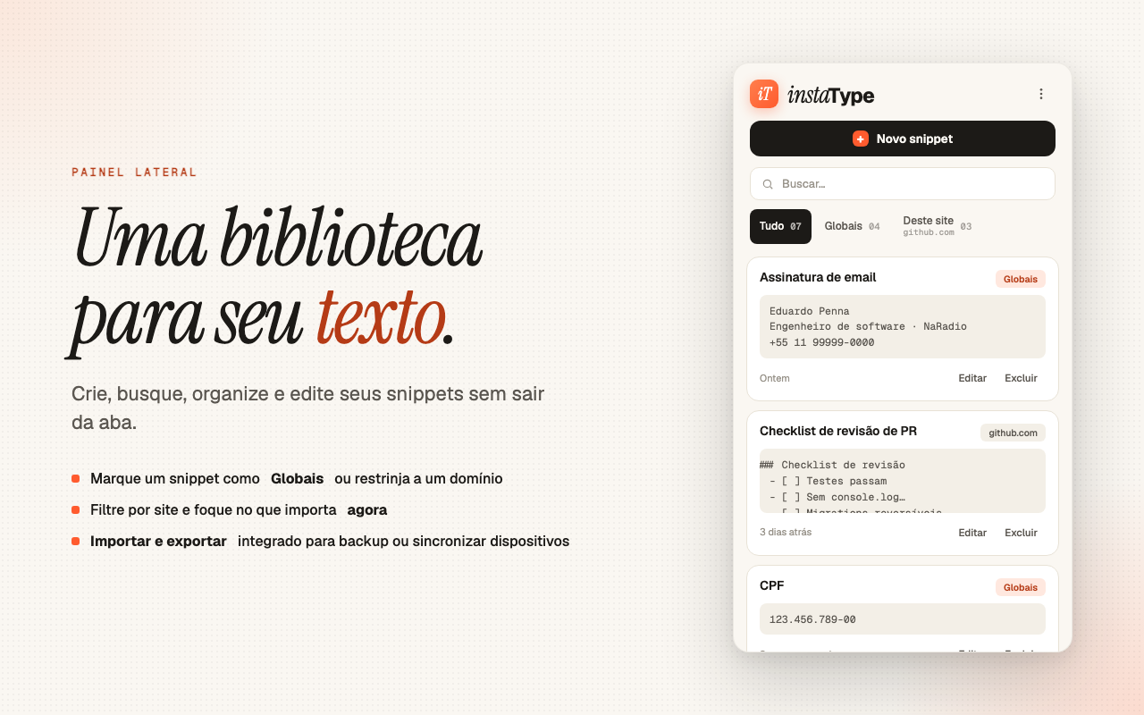 Side Panel do InstaType
