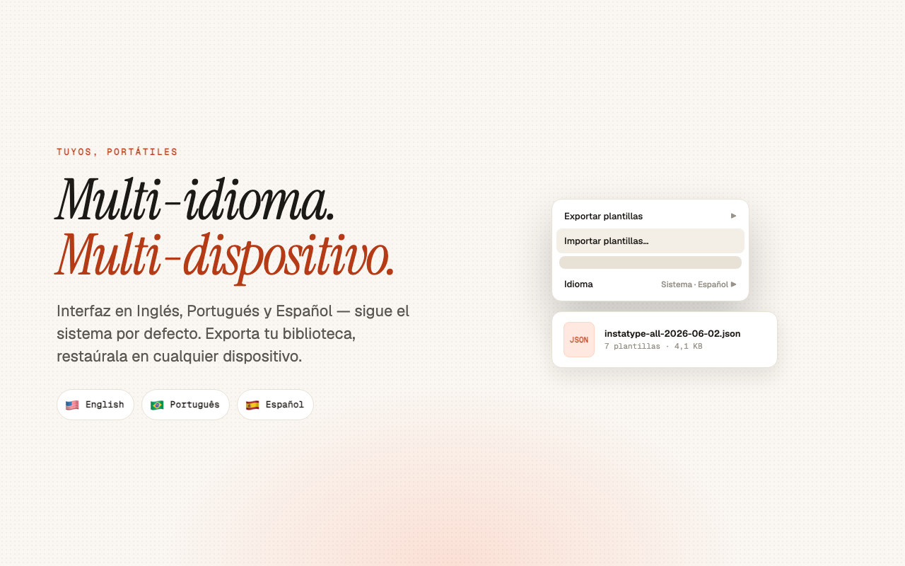 Multi-idioma y portabilidad